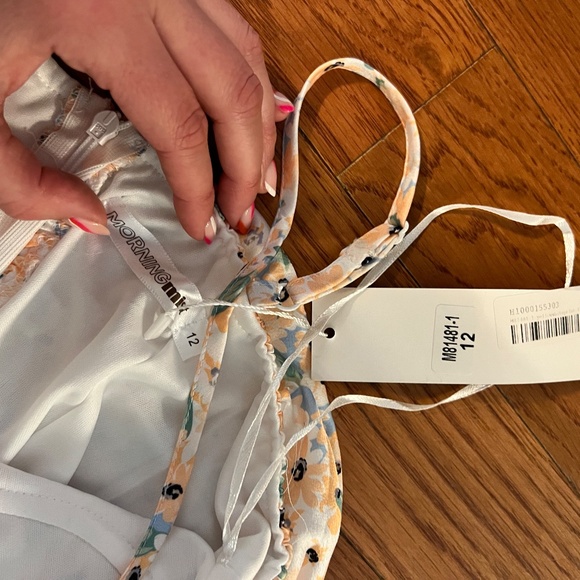 NWT Morning Mist/White Fox Floral Midi Dress - Picture 5 of 5